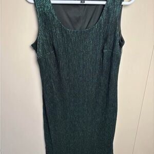 R&M Richards Green Metallic Stretch Fabric Dress Size 12